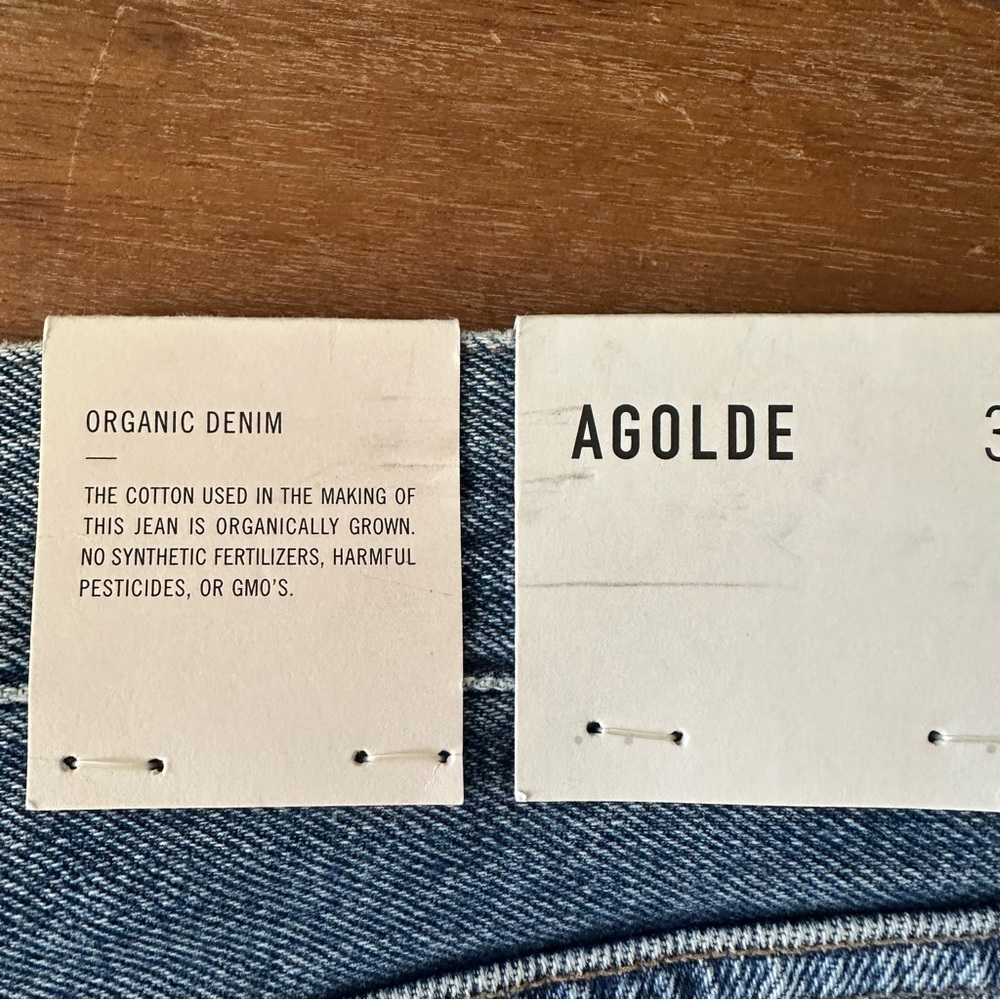 Agolde Parker Vintage Cuf Off Blue Denim Frayed Shorts Lowkey Size 32 NWT - Picture 4 of 10